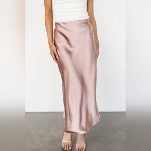 Blush Satin Maxi Skirt